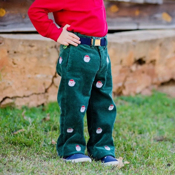 NWT Castaway Santa Stuck Chimney Embroidered Corduroy Green Hunter Christmas New - Picture 10 of 10